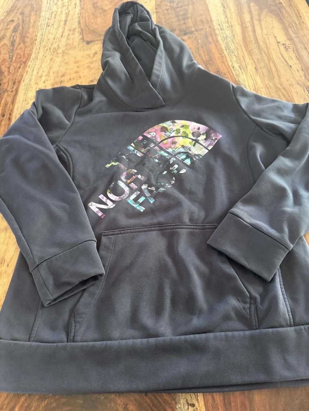 The North Face Women's Surgent LFC Hoodie Floral Graphic Logo Black Size Large